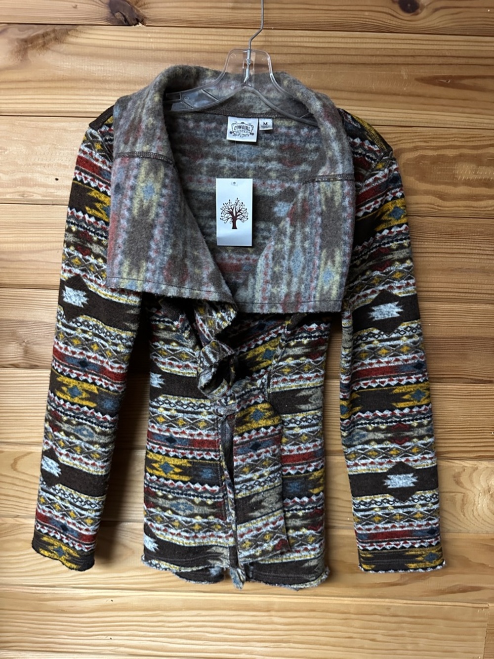 Cowgirl Justice Women's Aztec Multi-Color Southwestern Shawl Collar Jacket M
